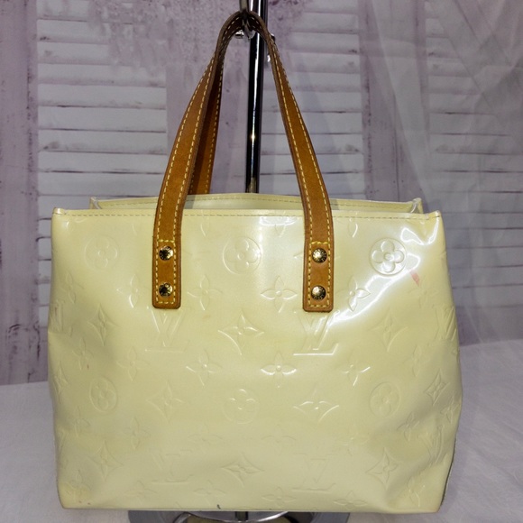 Louis Vuitton Monogram Logo Vernis Tote Bag Purse Perle - Picture 8 of 8